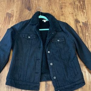 Black fleece denim jacket!
